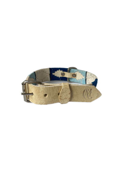 Atlantic Blues Leather Collar